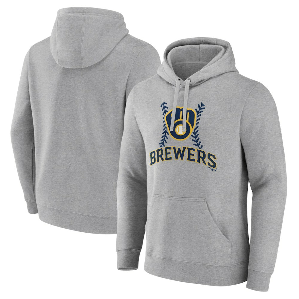Gray Milwaukee Brewers Fastball Pullover Hoodie