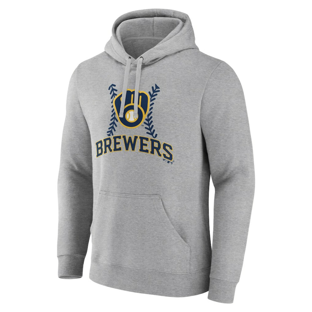 Gray Milwaukee Brewers Fastball Pullover Hoodie