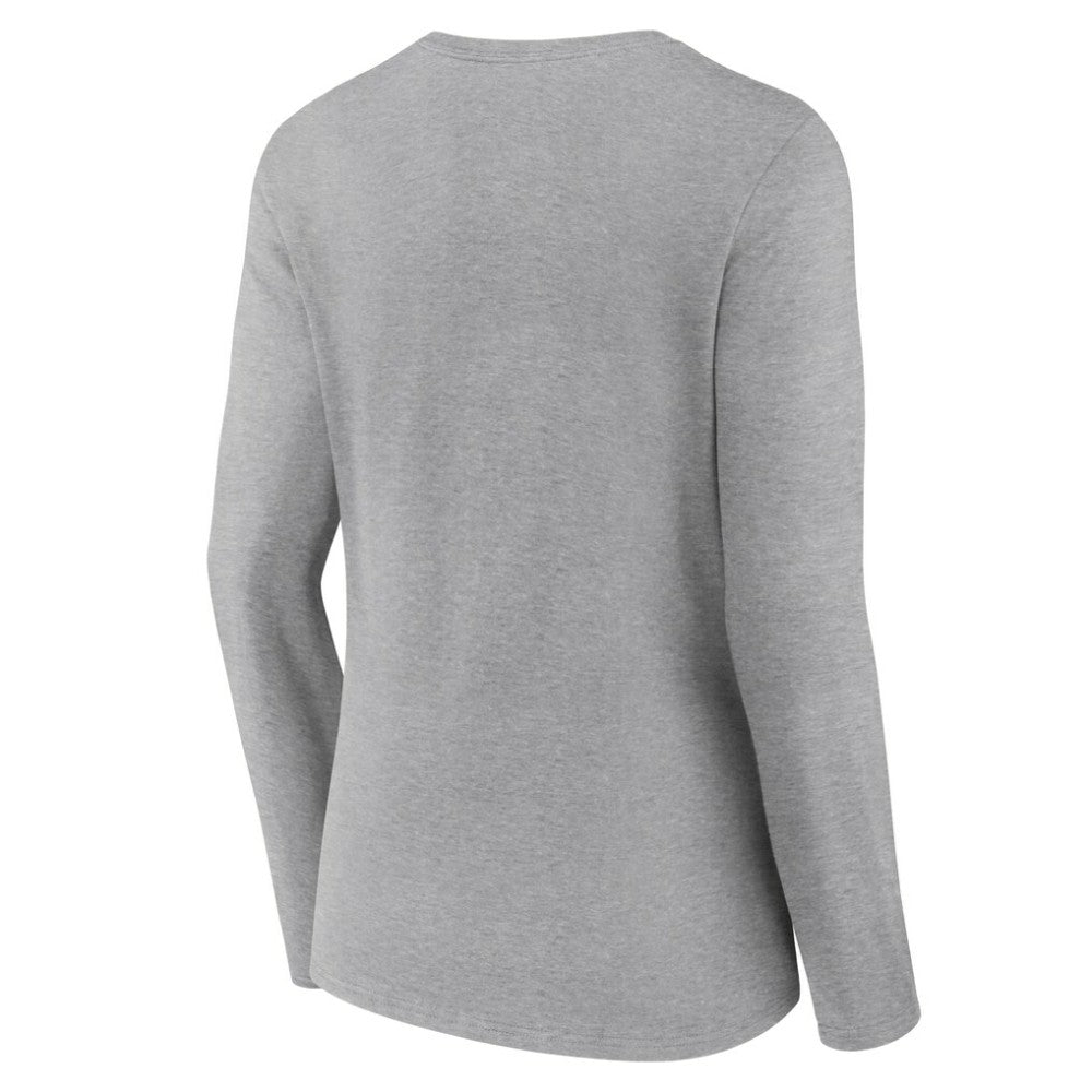 Gray Philadelphia Phillies Women's Fastball Long Sleeve V-Neck T-Shirt