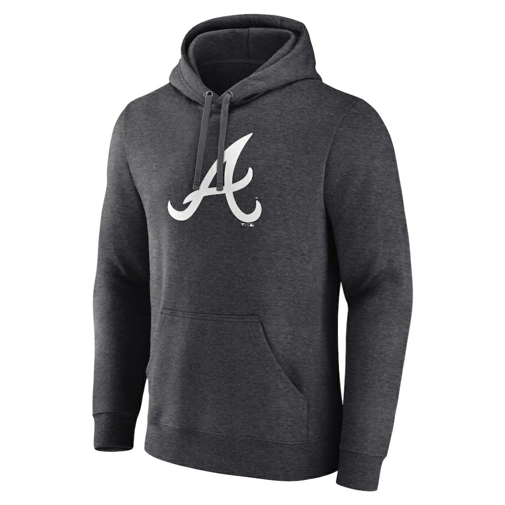 Charcoal Atlanta Braves Monochrome Pullover Hoodie