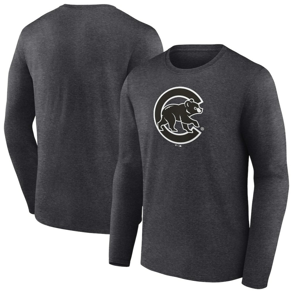Charcoal Chicago Cubs Monochrome Long Sleeve T-Shirt