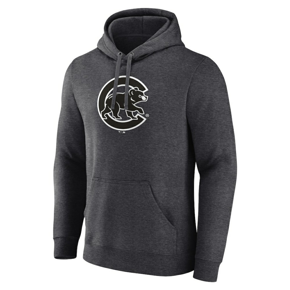 Charcoal Chicago Cubs Monochrome Pullover Hoodie