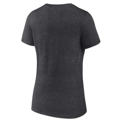 Charcoal Chicago Cubs Women's Monochrome V-Neck T-Shirt