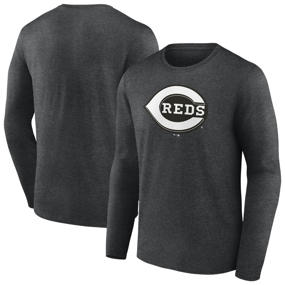 Charcoal Cincinnati Reds Monochrome Long Sleeve T-Shirt