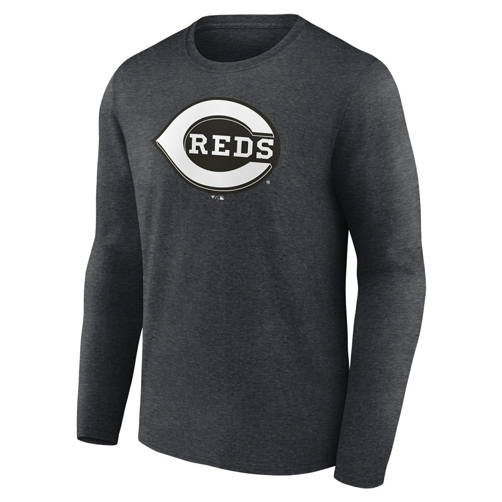 Charcoal Cincinnati Reds Monochrome Long Sleeve T-Shirt