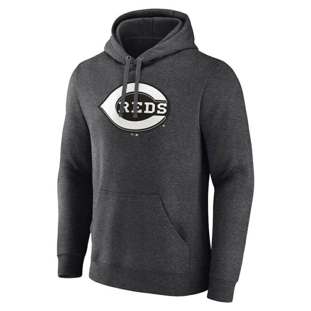 Charcoal Cincinnati Reds Monochrome Pullover Hoodie