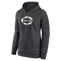Charcoal Cincinnati Reds Women's Monochrome Pullover Hoodie