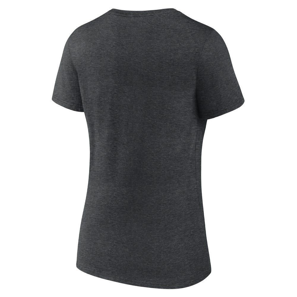 Charcoal Cincinnati Reds Women's Monochrome V-Neck T-Shirt