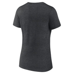 Charcoal Cincinnati Reds Women's Monochrome V-Neck T-Shirt