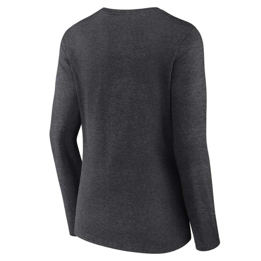 Charcoal Cleveland Guardians Women's Monochrome Long Sleeve V-Neck T-Shirt