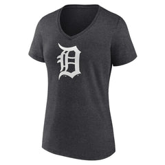 Charcoal Detroit Tigers Women's Monochrome V-Neck T-Shirt