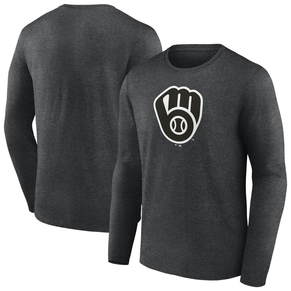 Charcoal Milwaukee Brewers Monochrome Long Sleeve T-Shirt