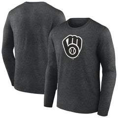 Charcoal Milwaukee Brewers Monochrome Long Sleeve T-Shirt