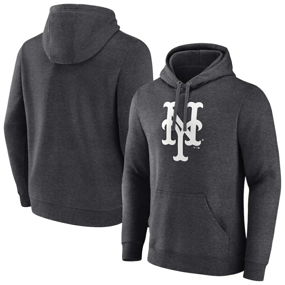 Charcoal New York Mets Monochrome Pullover Hoodie