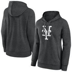 Charcoal New York Mets Women's Monochrome Pullover Hoodie