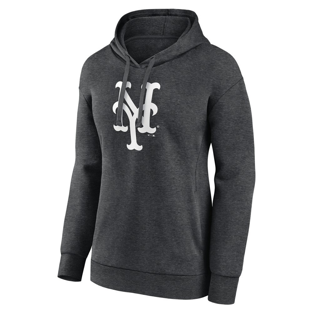 Charcoal New York Mets Women's Monochrome Pullover Hoodie