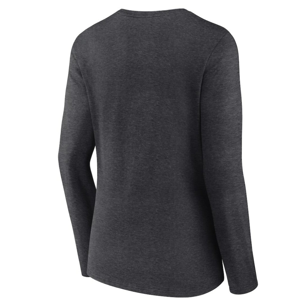 Charcoal St. Louis Cardinals Women's Monochrome Long Sleeve V-Neck T-Shirt