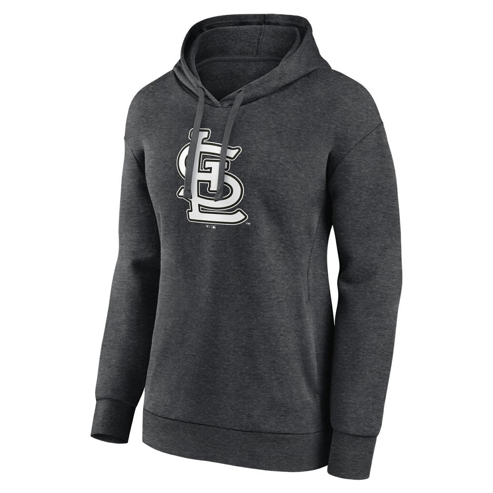 Charcoal St. Louis Cardinals Women's Monochrome Pullover Hoodie