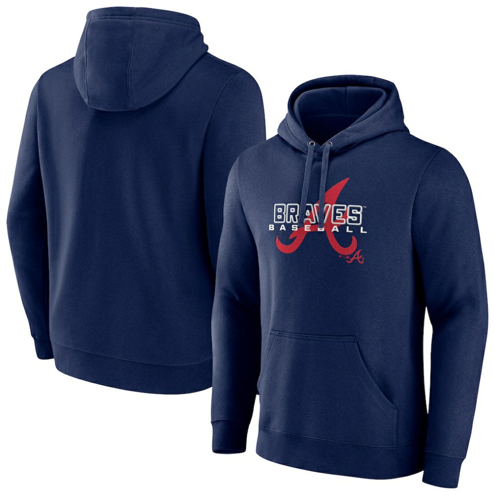 Navy Atlanta Braves Stellar Pullover Hoodie
