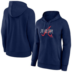 Navy Atlanta Braves Women's Stellar Pullover Hoodie