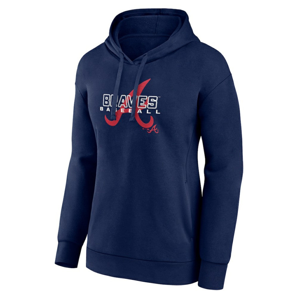 Navy Atlanta Braves Women's Stellar Pullover Hoodie