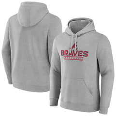Gray Atlanta Braves Evanston Stencil Pullover Hoodie