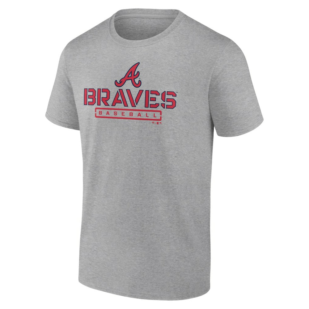Heather Gray Atlanta Braves Evanston Stencil T-Shirt