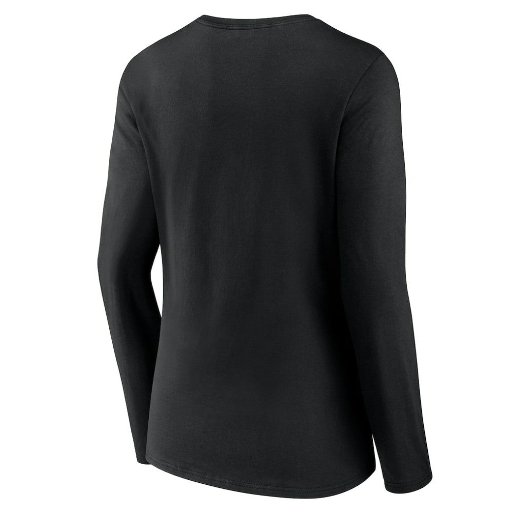Black Baltimore Orioles Women's Stellar Long Sleeve V-Neck T-Shirt