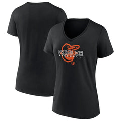 Black Baltimore Orioles Women's Stellar V-Neck T-Shirt
