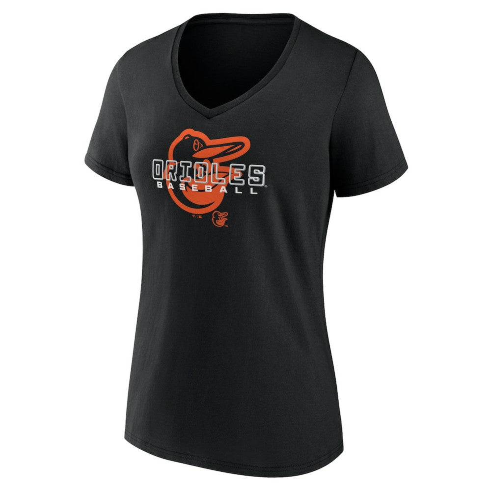 Black Baltimore Orioles Women's Stellar V-Neck T-Shirt