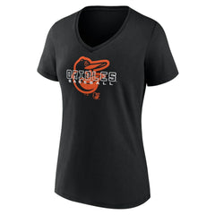 Black Baltimore Orioles Women's Stellar V-Neck T-Shirt