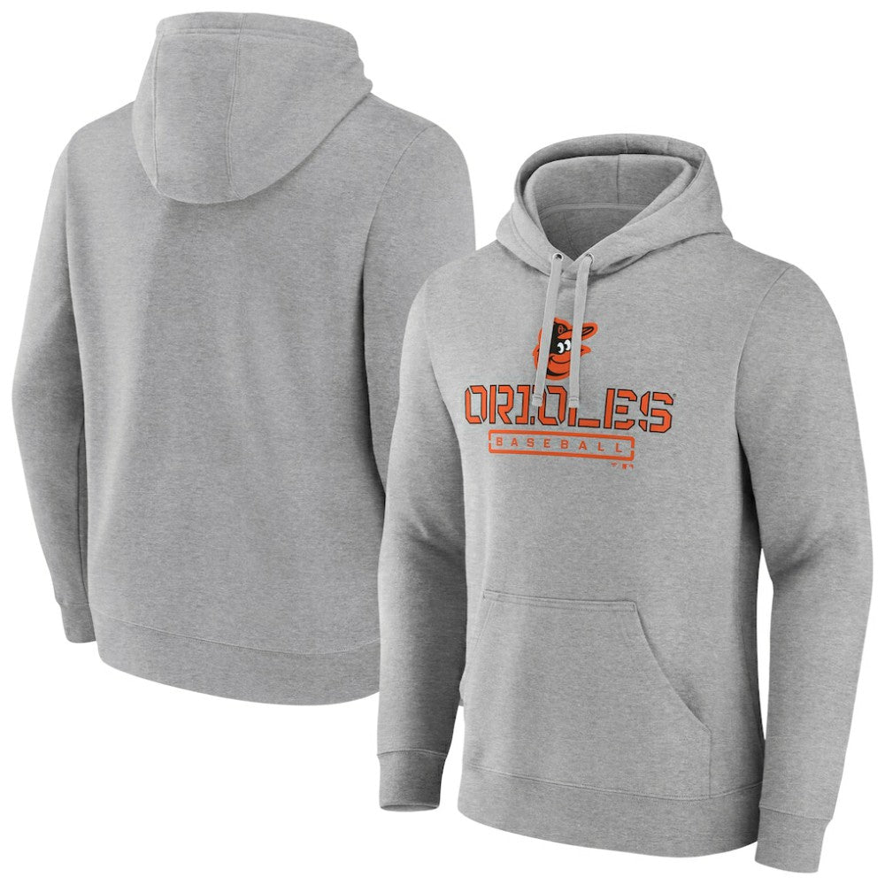 Gray Baltimore Orioles Evanston Stencil Pullover Hoodie