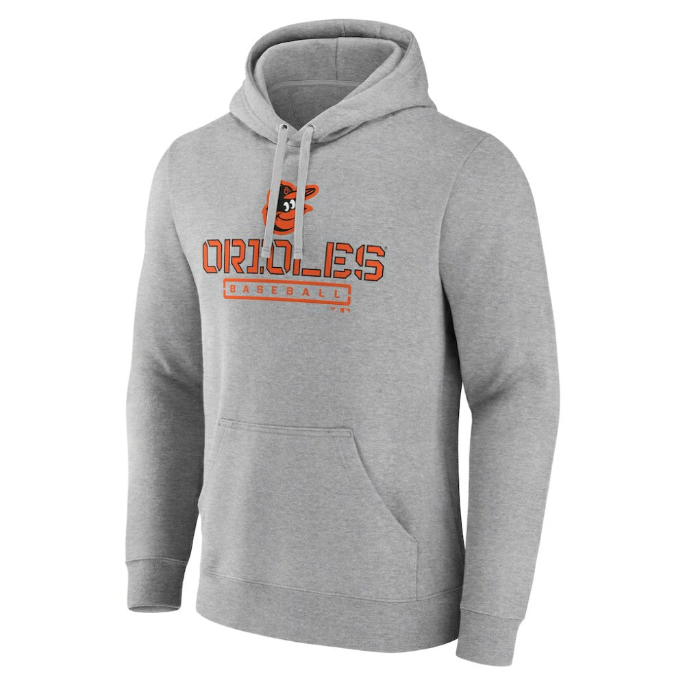 Gray Baltimore Orioles Evanston Stencil Pullover Hoodie