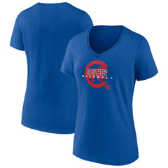 Royal Chicago Cubs Women's Stellar V-Neck T-Shirt
