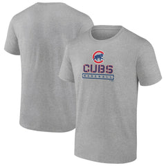 Heather Gray Chicago Cubs Evanston Stencil T-Shirt