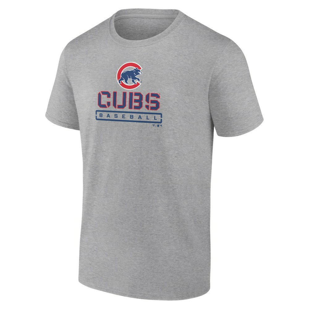 Heather Gray Chicago Cubs Evanston Stencil T-Shirt