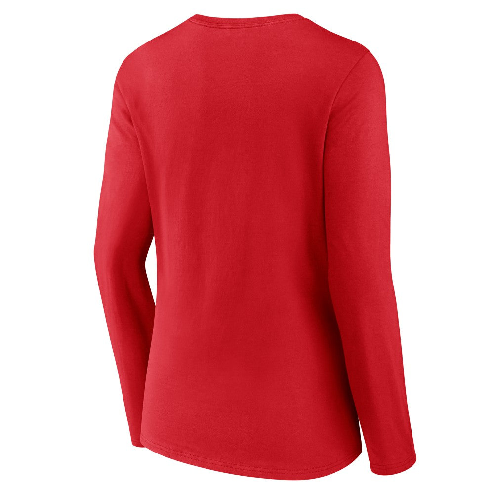 Red Cincinnati Reds Women's Stellar Long Sleeve V-Neck T-Shirt