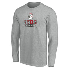 Gray Cincinnati Reds Evanston Stencil Long Sleeve T-Shirt
