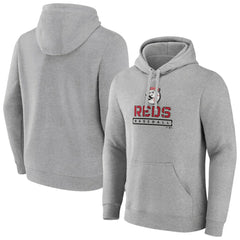 Gray Cincinnati Reds Evanston Stencil Pullover Hoodie