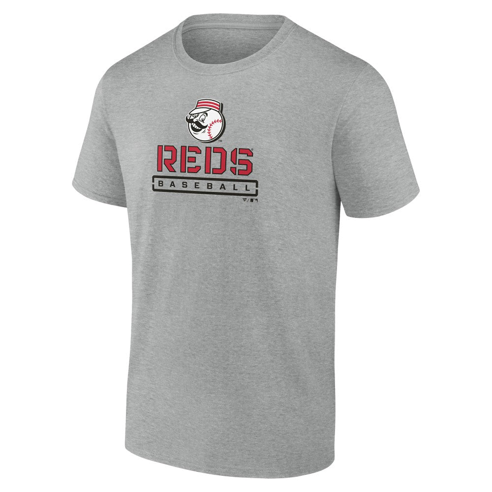 Heather Gray Cincinnati Reds Evanston Stencil T-Shirt