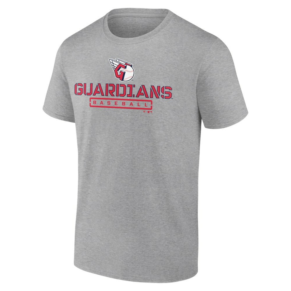 Heather Gray Cleveland Guardians Evanston Stencil T-Shirt