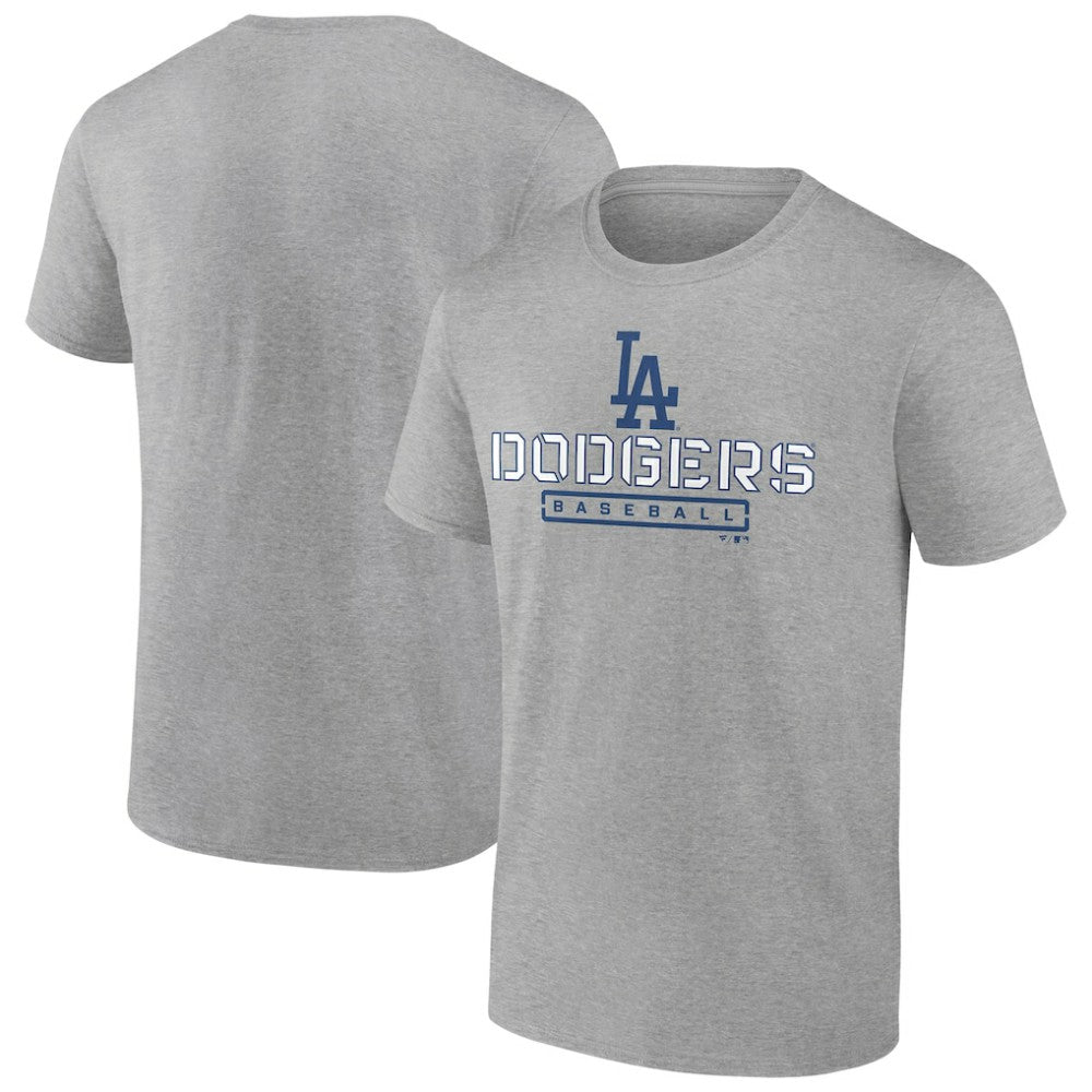 Heather Gray Los Angeles Dodgers Evanston Stencil T-Shirt