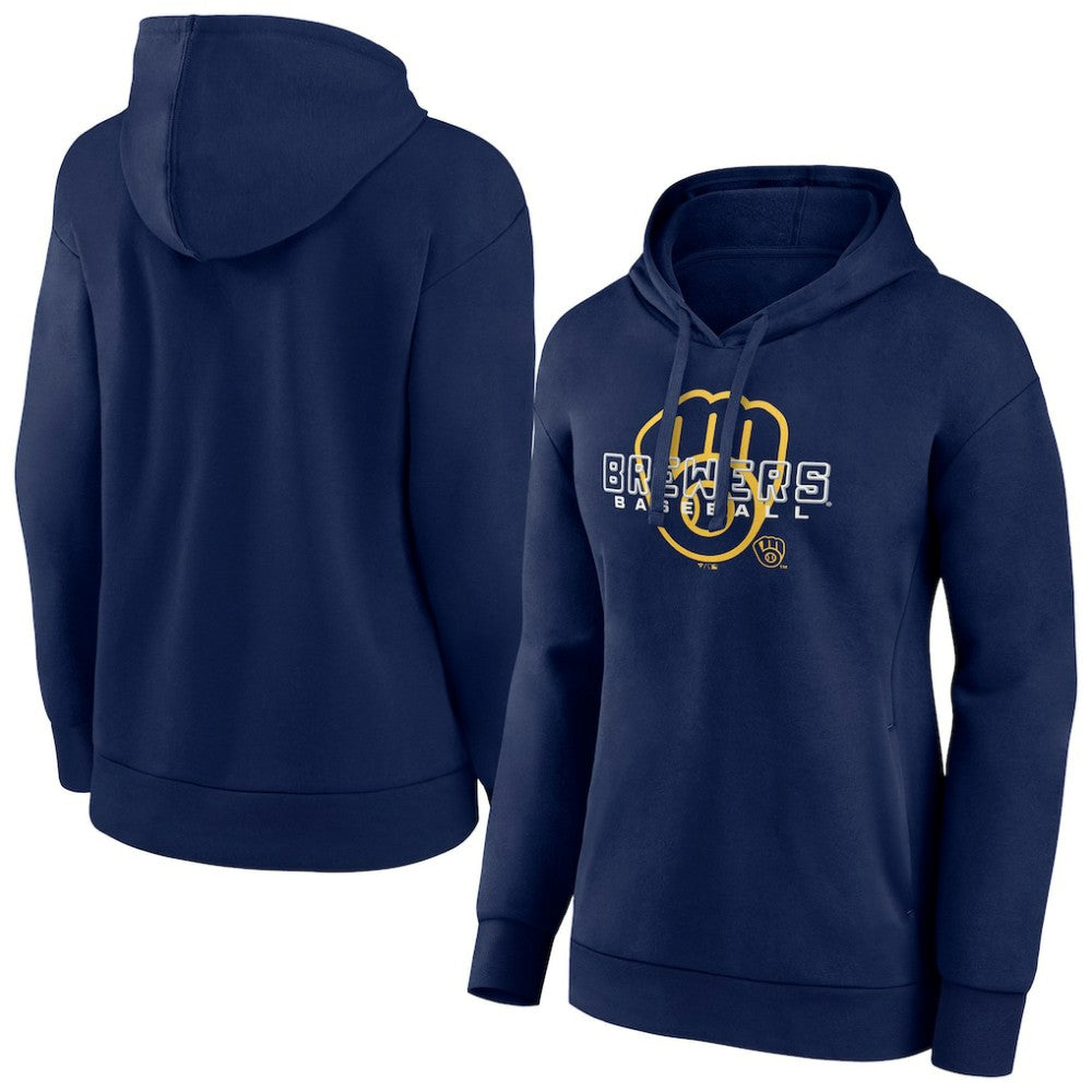 Navy Milwaukee Brewers Women's Stellar Pullover Hoodie
