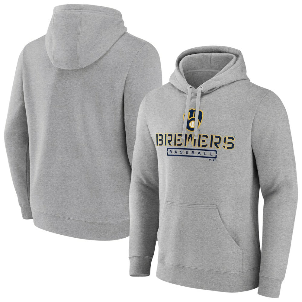 Gray Milwaukee Brewers Evanston Stencil Pullover Hoodie