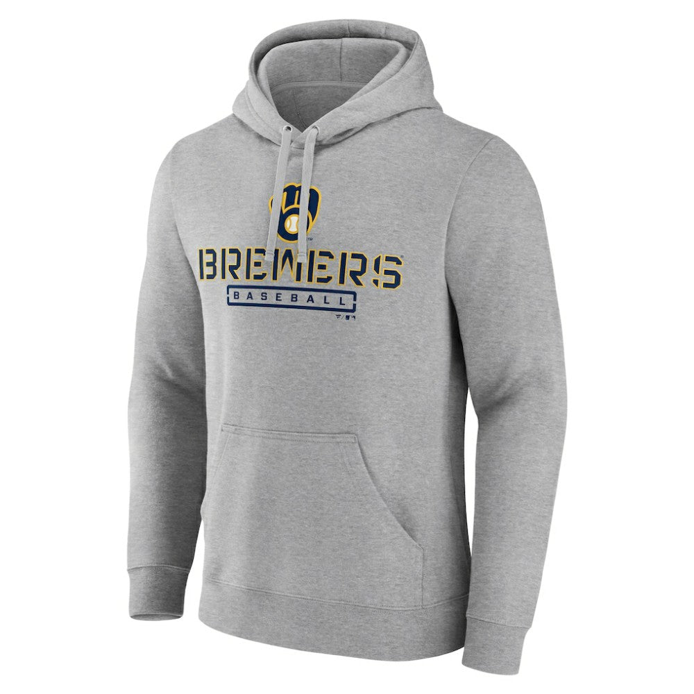 Gray Milwaukee Brewers Evanston Stencil Pullover Hoodie
