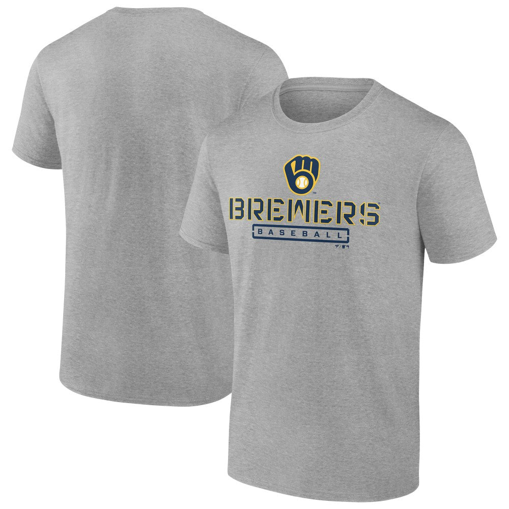 Heather Gray Milwaukee Brewers Evanston Stencil T-Shirt