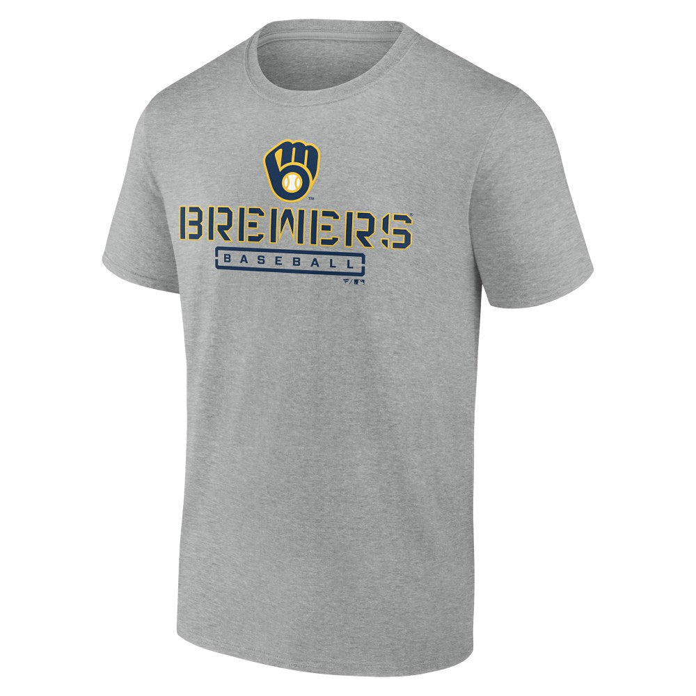 Heather Gray Milwaukee Brewers Evanston Stencil T-Shirt