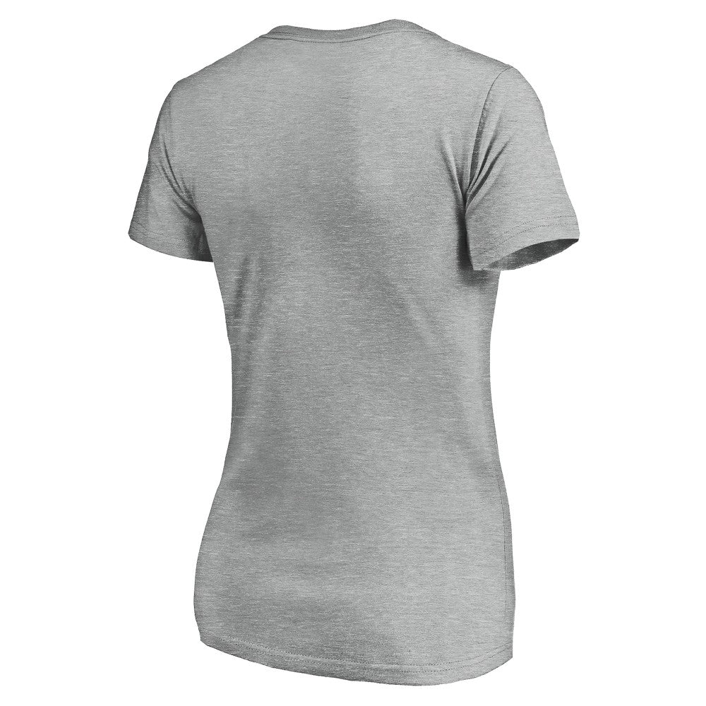 Gray Milwaukee Brewers Women's Evanston Stencil V-Neck T-Shirt