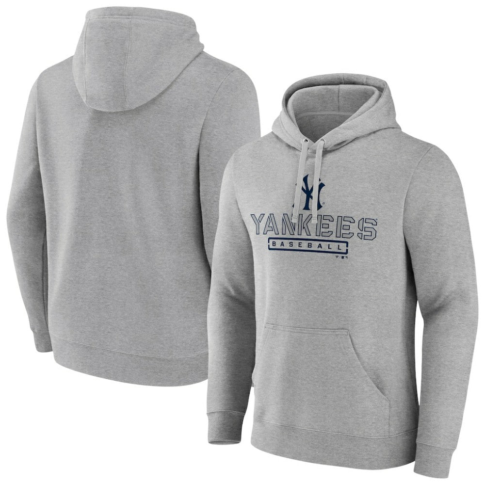 Gray New York Yankees Evanston Stencil Pullover Hoodie