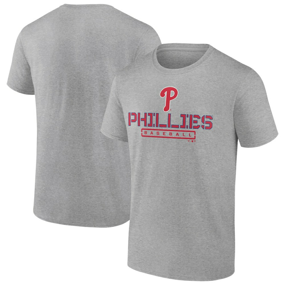 Heather Gray Philadelphia Phillies Evanston Stencil T-Shirt